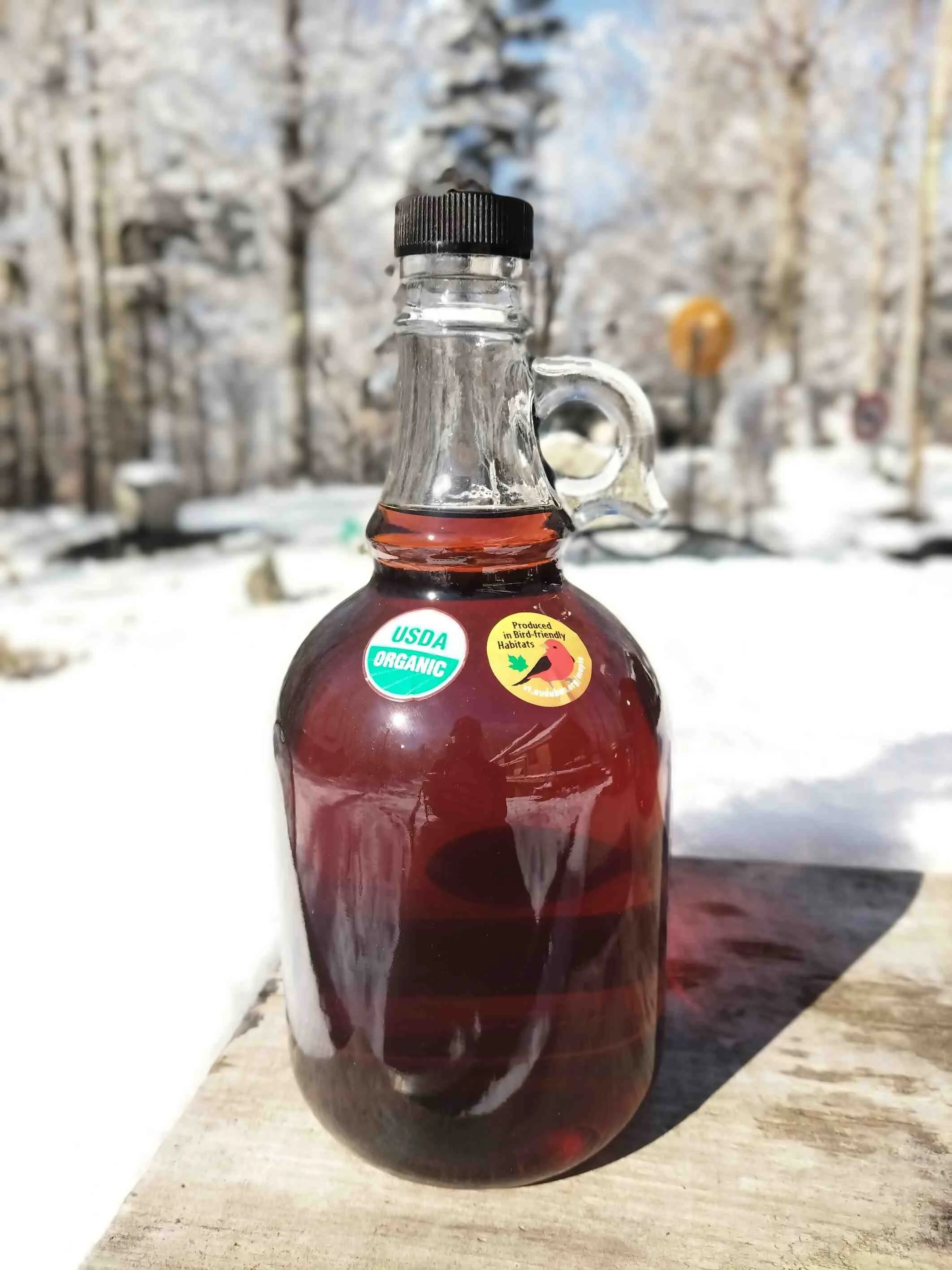 A Liter of Organic Vermont Maple Syrup in a Glass Bottle | Wild